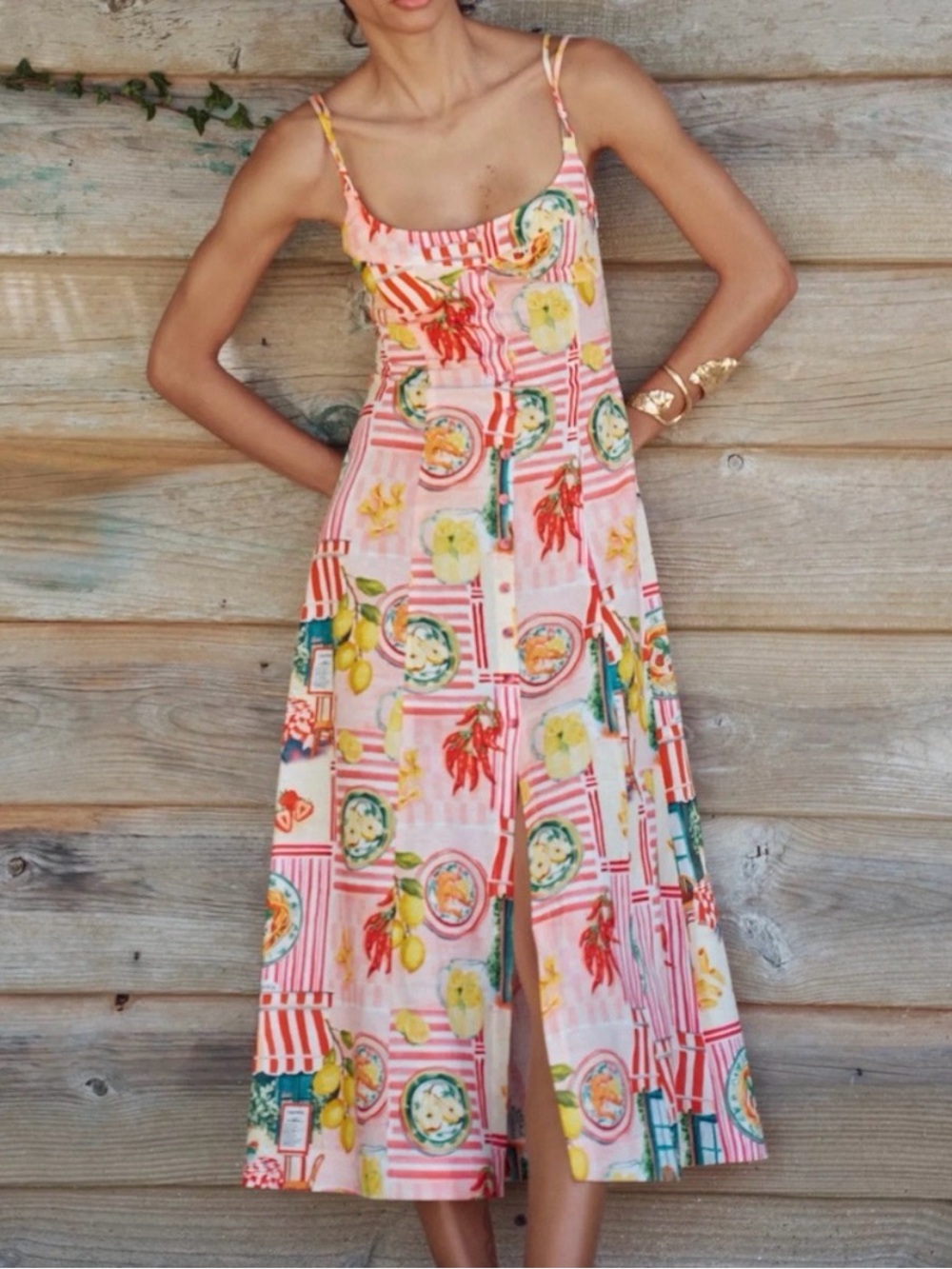 Zara Patchwork Print Linen Midi Dress Sz xsmall NWT